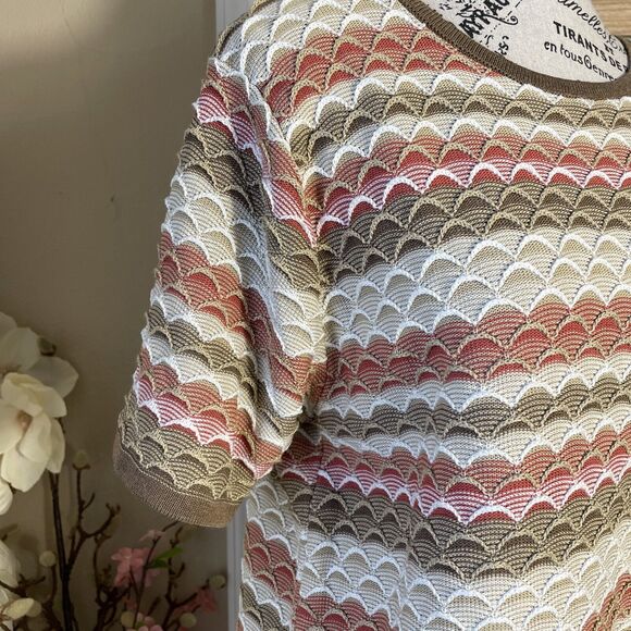 Alfred Dunner Women Knit Boho Top Blouse Shirt Size Small Scales Design - Picture 3 of 6